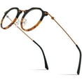 thumbnail image 1 of FONEX Acetate Titanium Glasses Frame Men Round Eyeglasses Spectacles Eyewear 85905 (Black Leopard), 1 of 9
