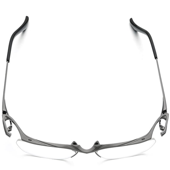 FONEX Pure Titanium Glasses Frame Men Semi Rimless Square Eyeglasses Eyewear (85709 Gray)