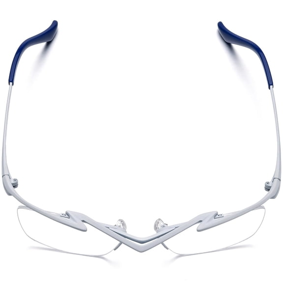 FONEX Pure Titanium Glasses Frame Men Semi Rimless Square Eyeglasses Eyewear ( 85763 White )