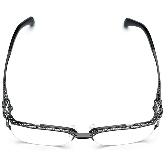 FONEX Pure Titanium Glasses Frame Men Semi Rimless Square Eyeglasses Eyewear ( 85770 Gray )