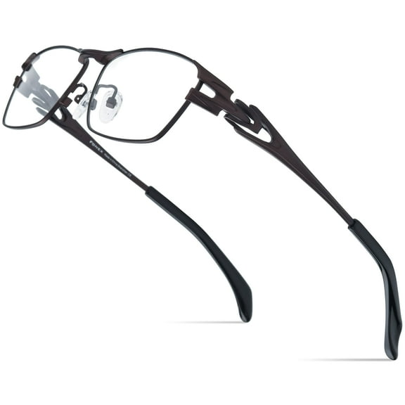 FONEX Pure Titanium Glasses Frame Men Square Eyeglasses Optical Eyewear ( 85764 Coffee )