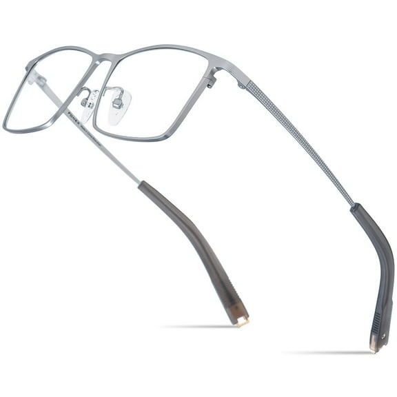 FONEX Pure Titanium Glasses Frame Men Square Eyeglasses Optical Eyewear ( 85874 Silver C1 )