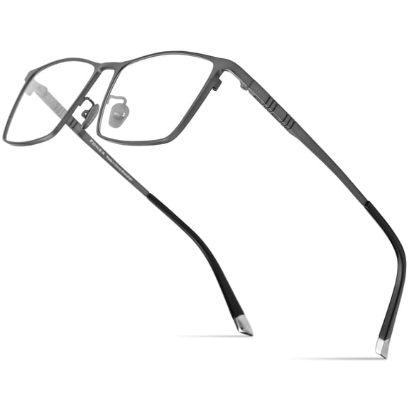 FONEX Titanium Eyeglasses Frame for Men,Square Eyewear Full Optical Glasses