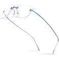 thumbnail image 1 of FONEX Titanium Glasses Frame,Rimless Frameless Optical Eyewear Eyeglasses for Men and Women F85634 (85871 Blue Silver), 1 of 9