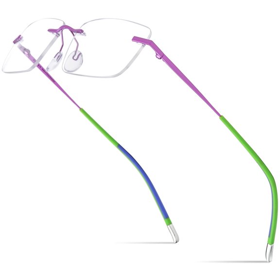 FONEX Titanium Glasses Frame,Rimless Frameless Optical Eyewear Eyeglasses for Men and Women F85634 (85900 Pink)