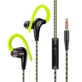 thumbnail image 1 of FONGE S760 Wired In-ear Waterproof Earphones Ear Hook Earbuds Stereo  Headphones Sport Headset with Mic Green, 1 of 7