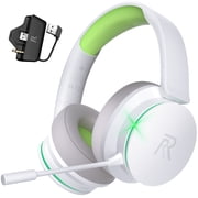 FONHAID 2.4GHz Wireless Gaming Headset for Xbox Series X|S, Xbox One, PS5/PS4, Mac, Switch, Bluetooth 5.3 Gaming Headphones with Detachable Noise Canceling Mic, 45H Battery, 50mm Drivers - Green