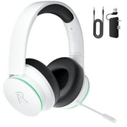 FONHAID 2.4GHz Wireless Gaming Headset for Xbox, PS5, Switch, Bluetooth Gaming Headphones with Detachable Noise Canceling Mic, 45H Battery, White