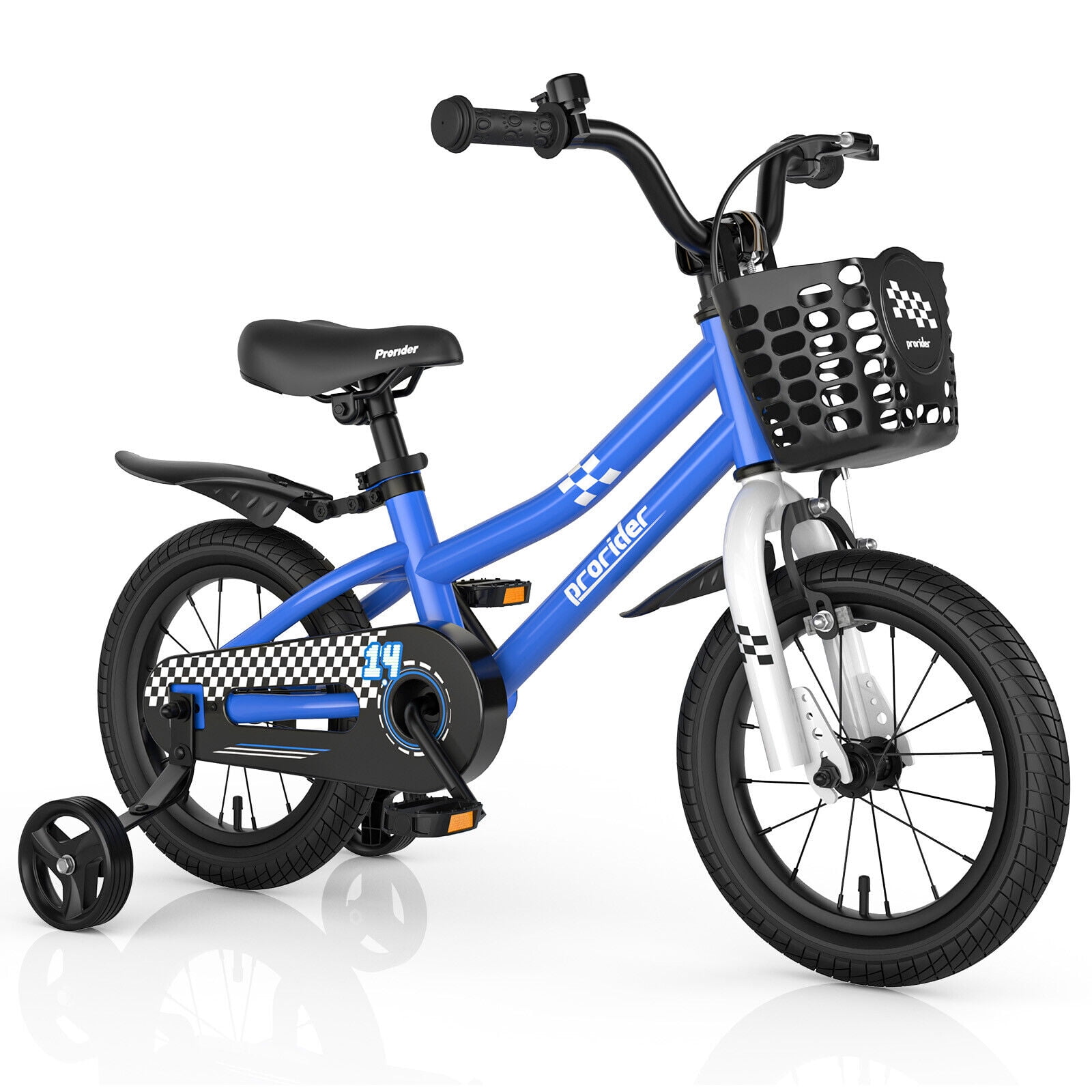 FONIRRA 14 Kid s Bike with Removable Training Wheels for Boys KIds Bicycle with Coaster Brake and Basket for Toddlers Blue Walmart