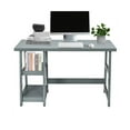 thumbnail image 1 of FONIRRA 47.5 inches Computer Desk Trestle Table with 2 Removable Shelves for for Home Office Workstation, Gray, 1 of 7