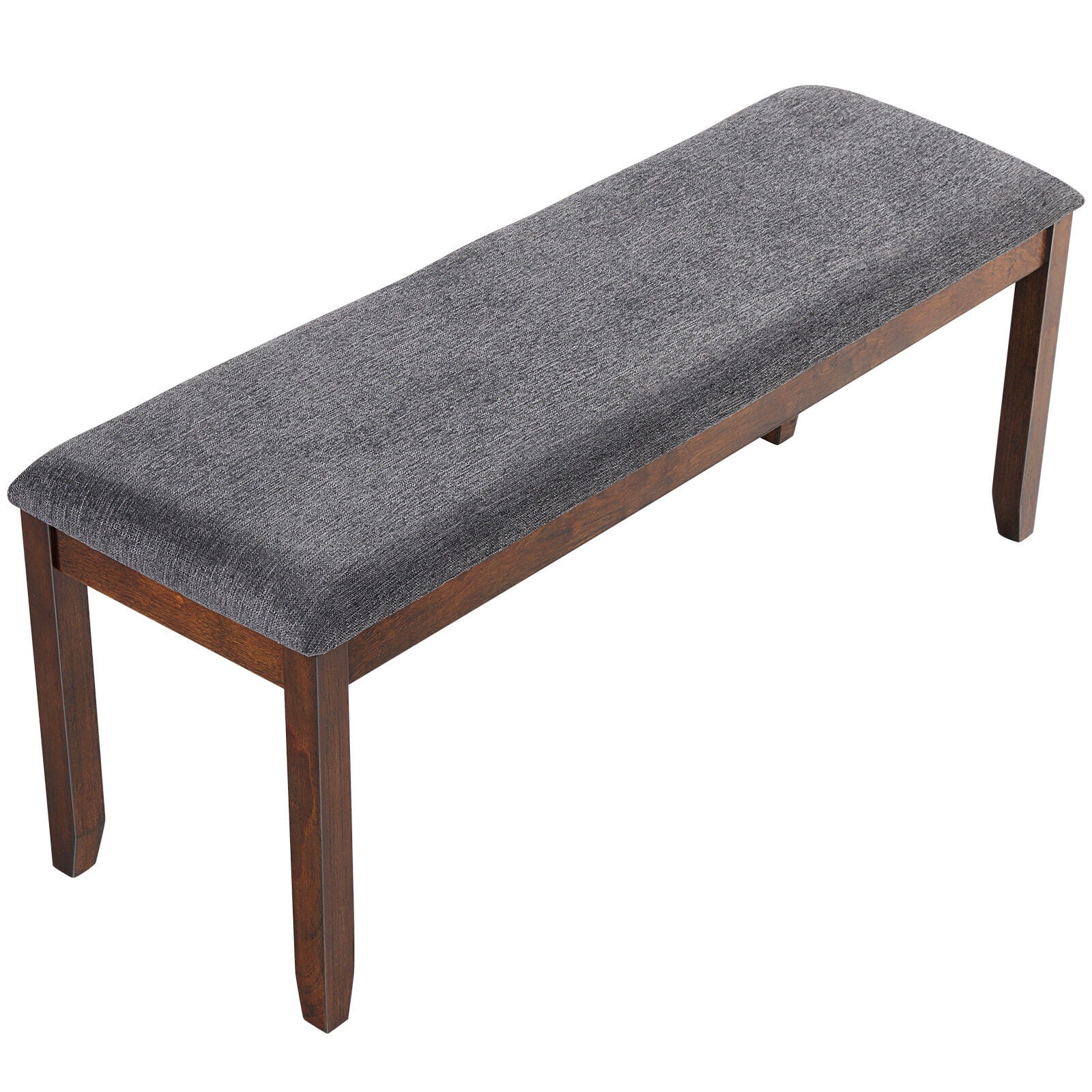 47.5" Gray Linen Upholstered Wood Dining Bench