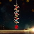 thumbnail image 1 of FONMY Gazing Ball Spiral Tail -Decorative Wind Spinner Sun Catcher Rainbow Maker Copper Double-Spiral W/Red Crystal Ball and Chain Crystals Beads for Indoor Outdoor Garden Decoration -14 inch Height, 1 of 7