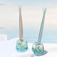 thumbnail image 1 of FONMY Mini Couple Toothbrush Holder Stand-Acrylic w/Nature Seashell Handmade Seascape Razor Holders Organizer for Bathroom Vanity Countertops Office Unique Gifts and Home Decoration,Sea Blue,Pack of, 1 of 6