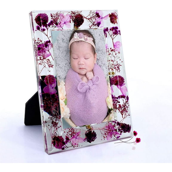 FONMY Picture Frames 3x5 Purple Flower Acrylic Frame