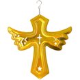 thumbnail image 1 of FONMY Stainless Steel 7.5 inch Yellow Color Cross Wind Spinner, 1 of 5