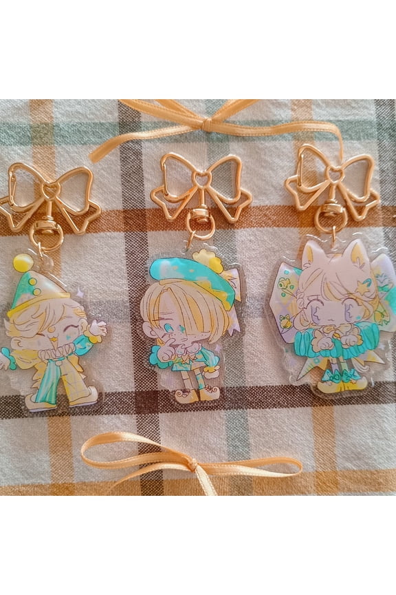 FONTAINE SIBLINGS CHARMS, genshin impact, freminet, lynette, lyney (1 keychain)