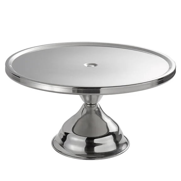 FONTEME 13" Stainless Steel Cake Stand | Round Cake Display for Weddings, Birthdays & Parties | Dessert Stand for Cakes, Muffins, Pastries, and Bread | 13-inch [1PK]