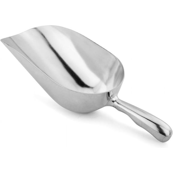 FONTEME 24oz Aluminum Round Bottom Utility Ice Scoop | Great for Kitchen and Restaurant | Perfect for Home and Commercial Use (Hand Wash Only) Silver [1PK]