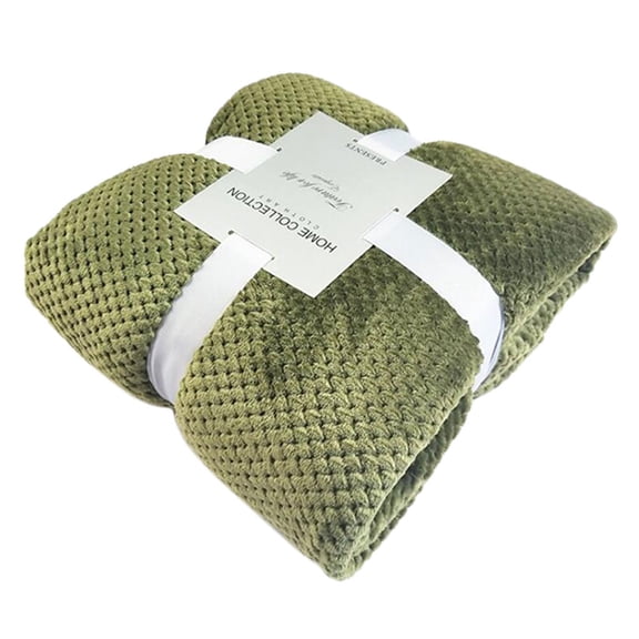 FONWILYO 1 Pc Olive Green Furry Blanket for Machine Washable 59x39in