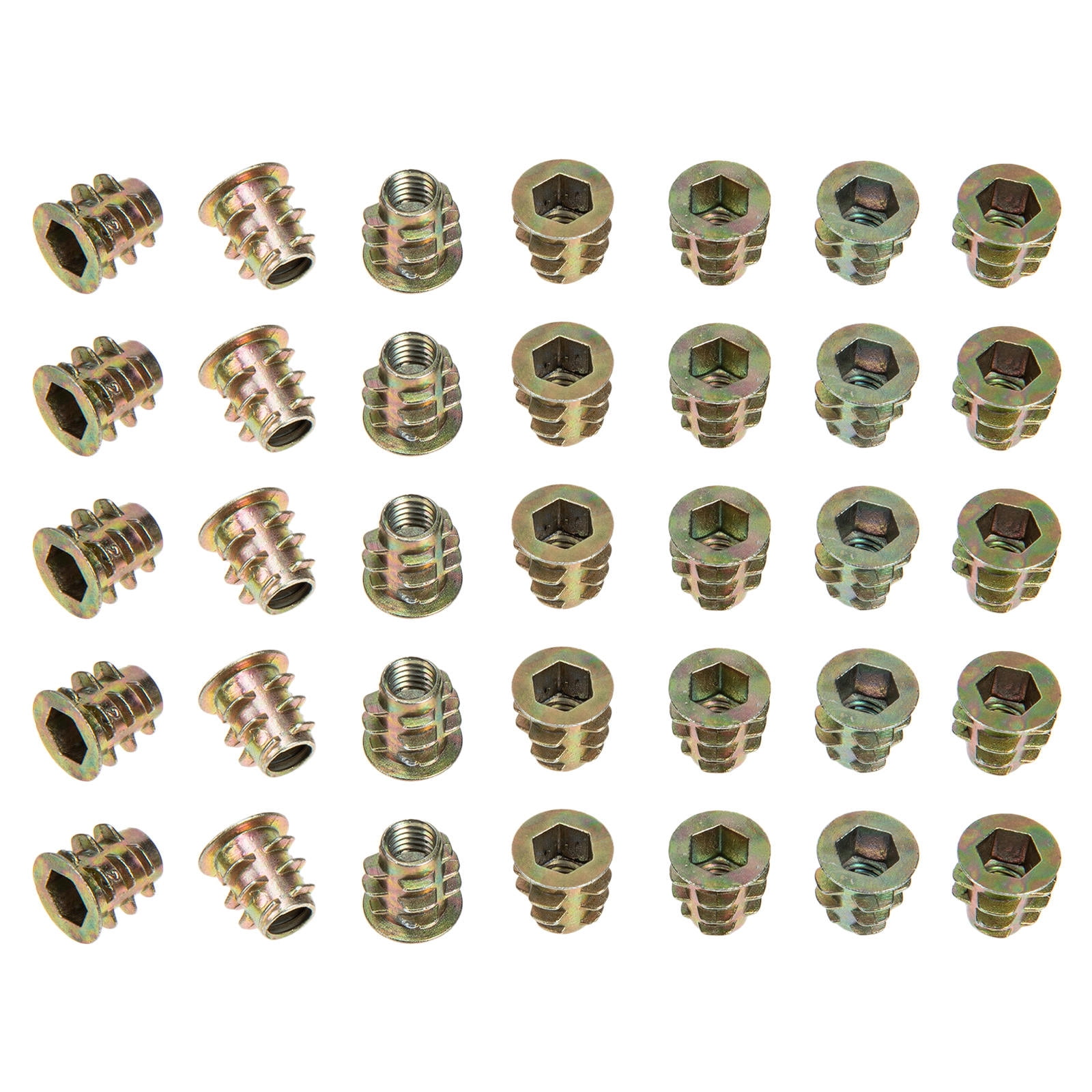 Timber Insert Socket FONWILYO 100Pcs Olive Green Hexagonal Socket Head Insert Nuts for Solid ...