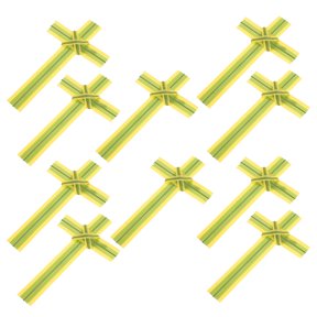 FONWILYO Plastic Palm Cross Light Green Handwoven Artistry for Church and Home Decor 10Pcs