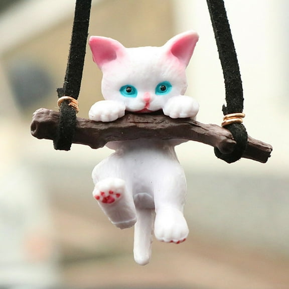 FONWILYO 1Pack Car Rearview Mirror Decoration Swing Cat Pendant For Pet Lovers