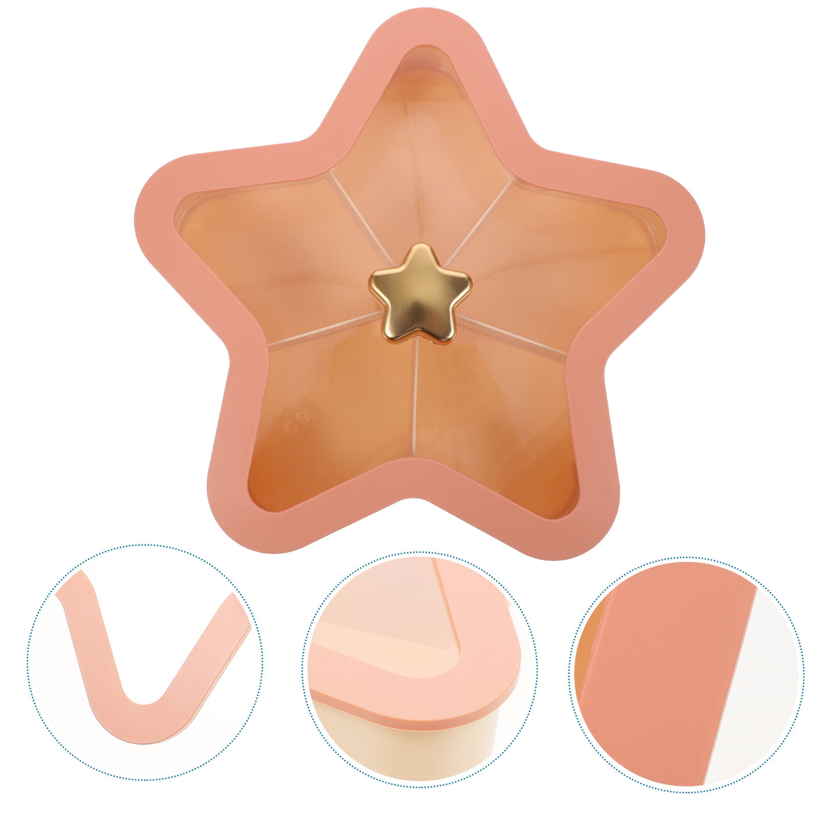 FONWILYO 1Pack Fresh and Simple Design Pink Plastic Snack Plate for Fruit and Candy Serving Home Use