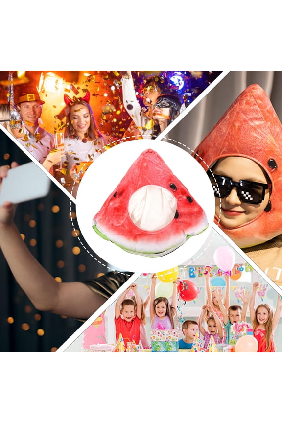 Watermelon Hat PP Cotton Red 1Pcs 15.2x14.2in