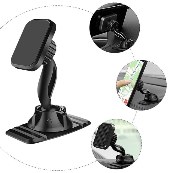 FONWILYO 1Set Black Square PC Car Phone Mount Adjustable Orientation Safe Driving Mobile Phone Stand for Vehicles