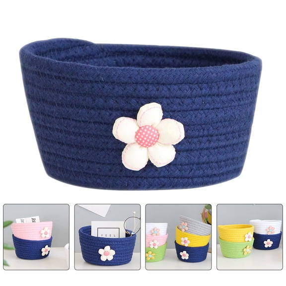 FONWILYO 1Set Small Cotton Rope Storage Baskets for Desk Organization and Home Use