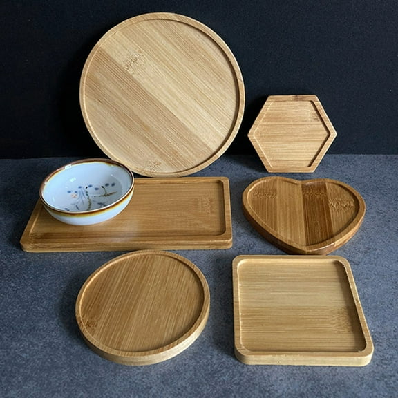FONWILYO Tray Khaki Wood 2Pcs 4.13X3.94X0.39In