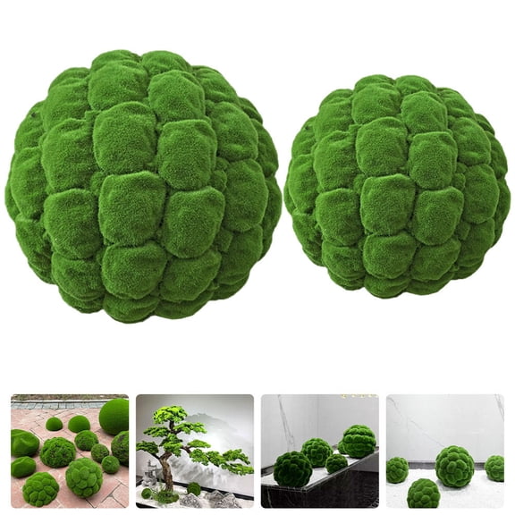 FONWILYO 2Pcs Decorative Moss Silver Mossy Stone Shape Flocking For Christmas Hotel Decoration