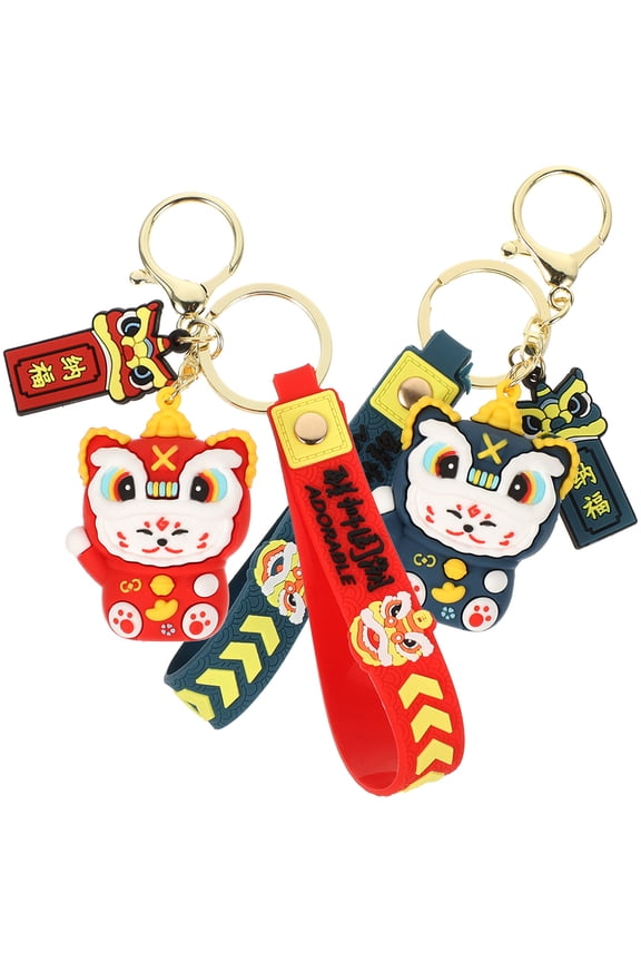 2Pcs Kawaii Keychains for Girls Cat Epoxy PVC Keychain for Daily Use