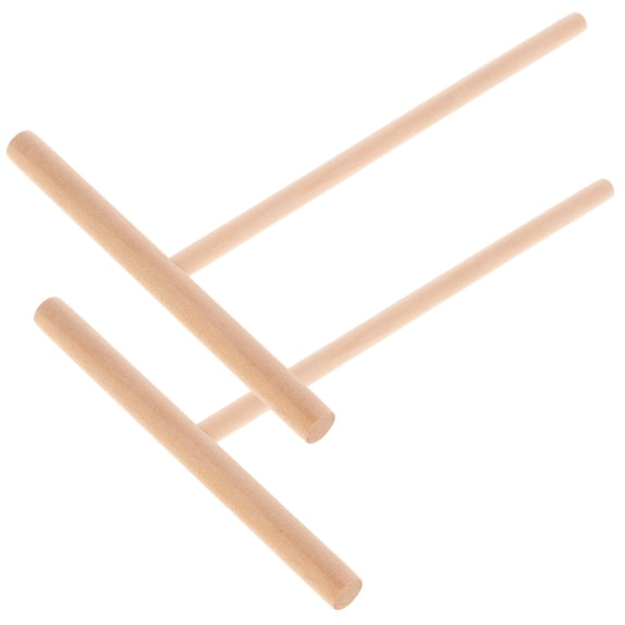 FONWILYO 2Pcs Wooden Pancake Cooking Utensils Khaki Spreaders for Kitchen Use Ergonomic Design