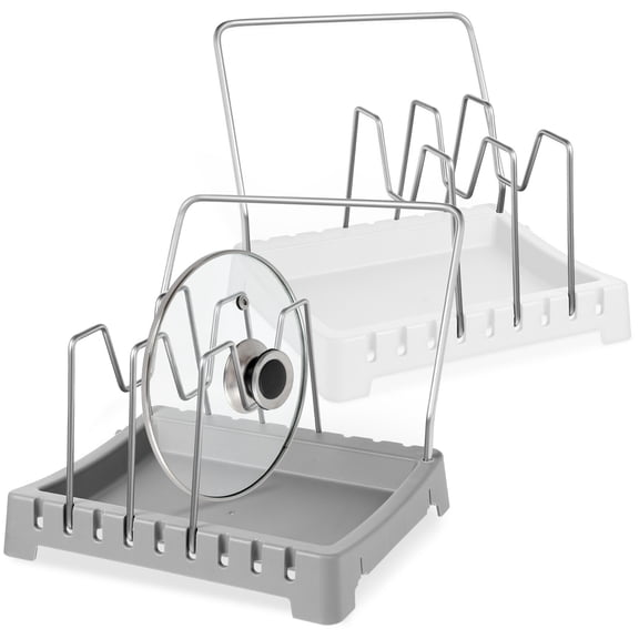 FONWILYO 2Pcs Kitchen Storage Rack Pot Lid Cutting Board Organizer Rectangular Shape Abs Stainless Steel 11.8x6.7x6.3in