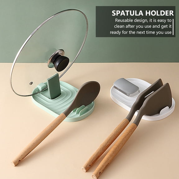 FONWILYO 3Pcs Soup Spoon Stand Rectangular Plastic for Kitchen Utensils Holder and Home Use