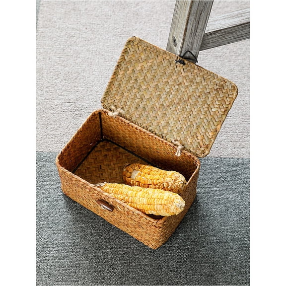 FONWILYO 3Pcs Woven Storage Basket Portable Organizer Home Use 20x20x11in