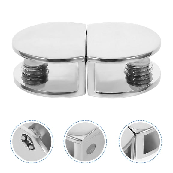 FONWILYO 4Pcs Aluminium Glass Clamps for Fixed Glass Support in Furniture Accessories