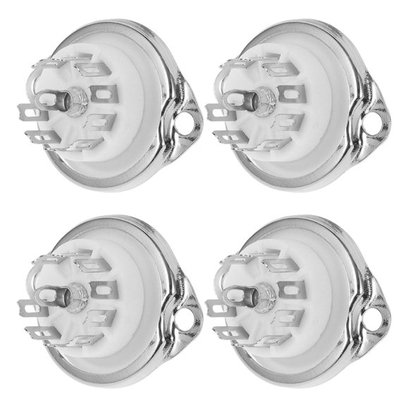 FONWILYO 4Pcs Silver Ninepin Design Tube Sockets for Diy Projects and Vacuum Tube Amplifiers