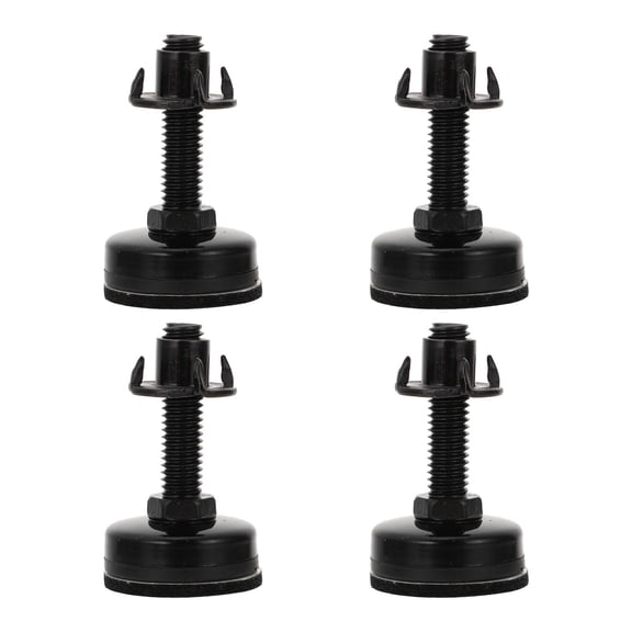FONWILYO 4Pcs Table Leg Risers Heavy Duty Carbon Steel Nylon Black Round Adjustable for Furniture 2.2x1.4x1.4in