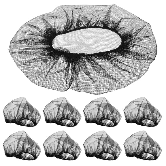 FONWILYO black hair net Reusable Nylon Elastic Wig Cap 50Pcs