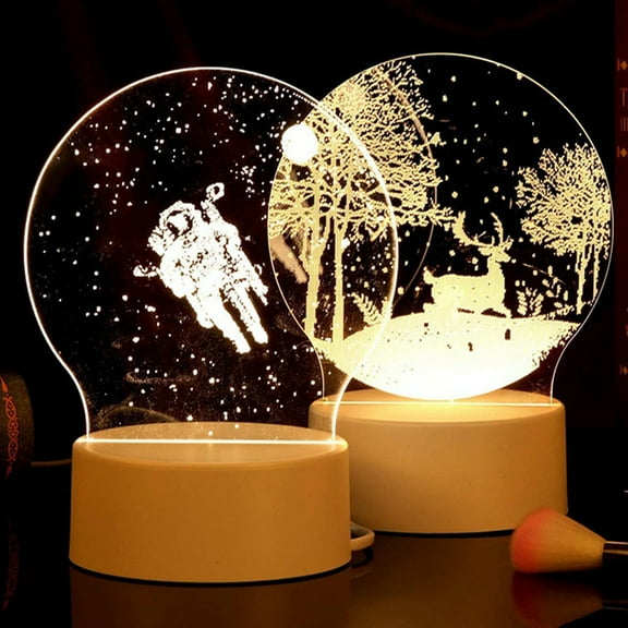 FONWILYO 5Pcs Led Nightlight Base Acrylic Transparent Round for Home Decoration Light Accessory