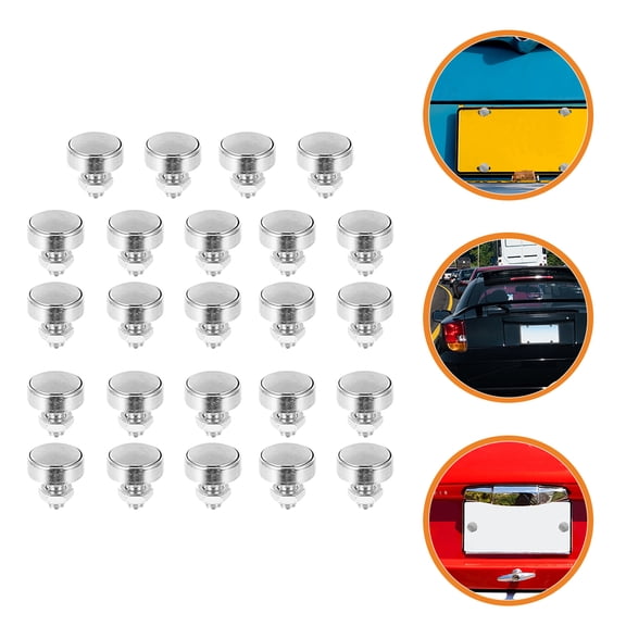 FONWILYO 6 Pairs Stability Reinforcement Zinc Alloy License Plate Screws Round Edges Car Plate Fixing Kit