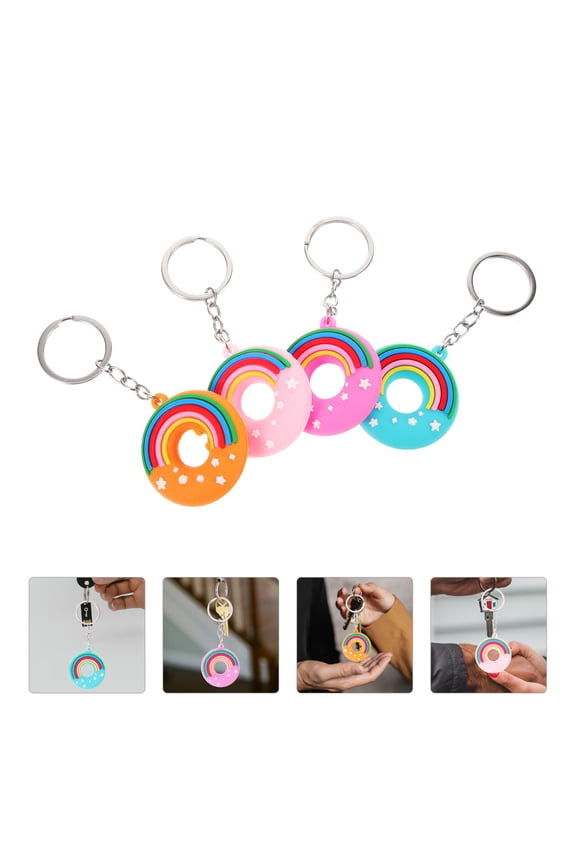 8Pcs Lovely Keychains Donut Keychain Pendant for New Year and Christmas