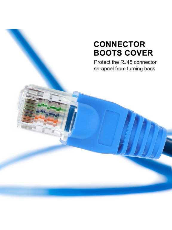Blue Plastic Cable Boots Cover Dustproof for Network Connectors 100Pcs