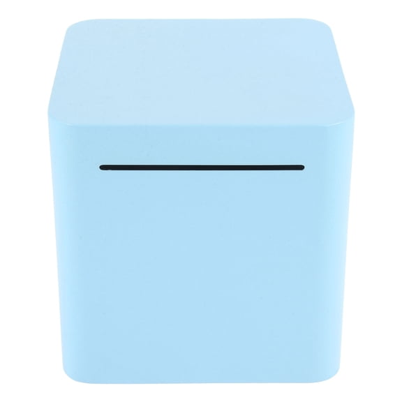 FONWILYO Childrens Money Box 1Pcs Sky-Blue Stainless Steel Cube Coin Storage for Kids