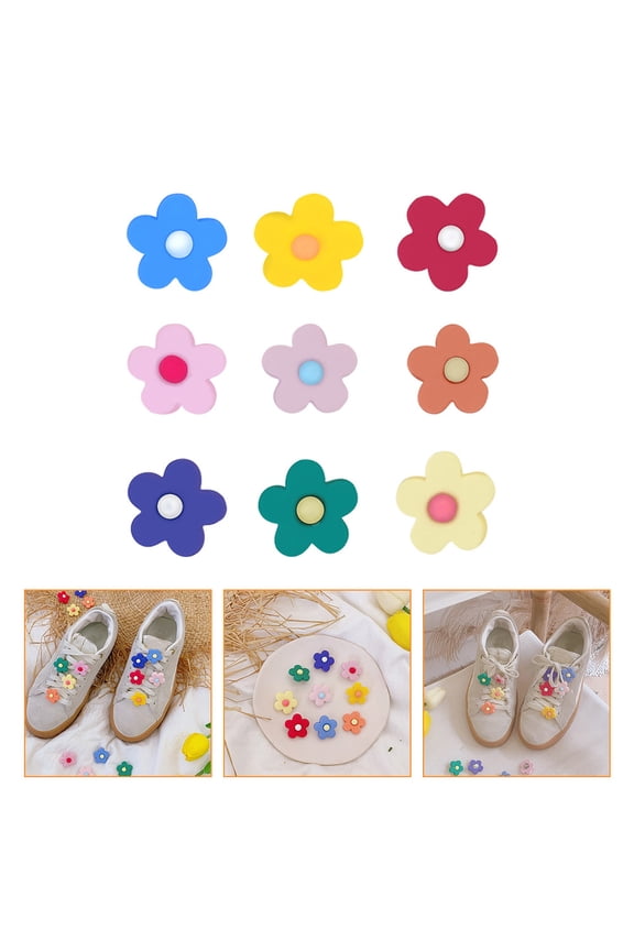 Colorful Floral Shoe Buckles for Kids Back-to-School and Birthday , Decorative Shoe Accessories