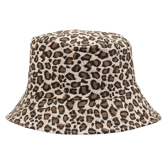FONWILYO Cotton Leopard Bucket Hat Windproof Breathable Fashionable 1Pc