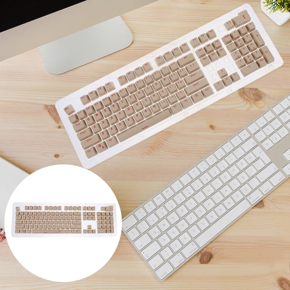 FONWILYO Mechanical Keyboard Keys 1 Set Beige Red ABS Square Keycap for Replacement