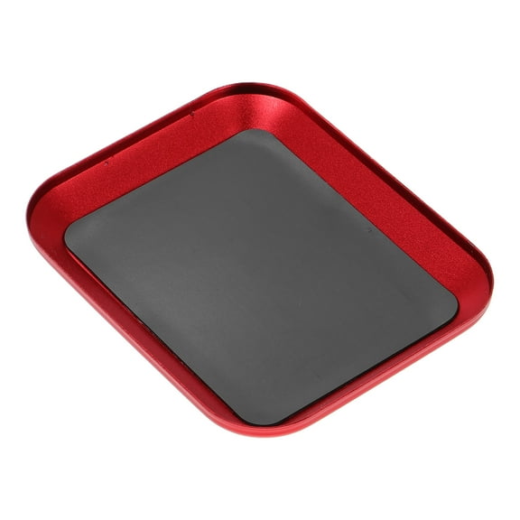 FONWILYO Red Aluminum Alloy Screw Tray For Model Car Repair Tool Trays 1Set 4.2In X 3.4In X 0.4In